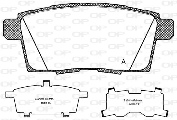 OPEN PARTS Piduriklotsi komplekt,ketaspidur BPA1268.00